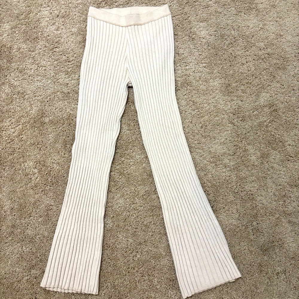 Aerie Beige Ribbed Knit Pants